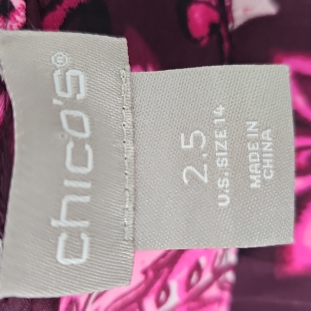 Chico's Pleated Purple Paisley Floral Cottagecore Soft Flowy Midi Skirt Sz:14 - Picture 3 of 12